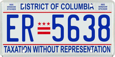 DC license plate ER5638