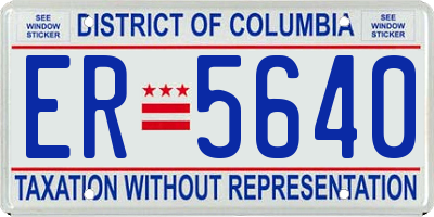 DC license plate ER5640