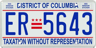 DC license plate ER5643