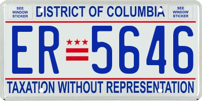 DC license plate ER5646