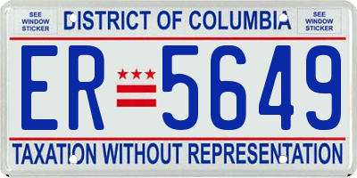 DC license plate ER5649