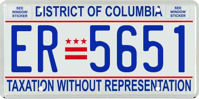 DC license plate ER5651