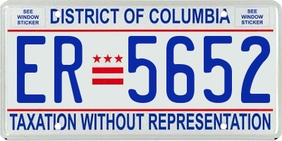 DC license plate ER5652