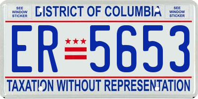 DC license plate ER5653