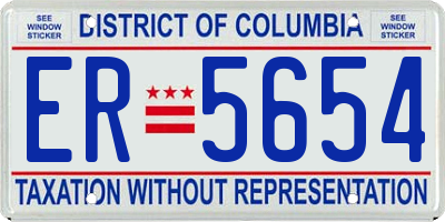 DC license plate ER5654