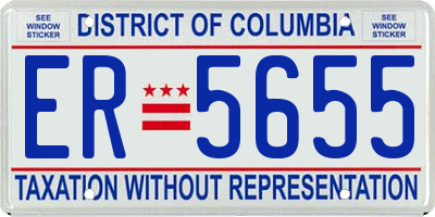 DC license plate ER5655