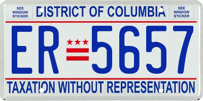 DC license plate ER5657