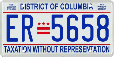 DC license plate ER5658