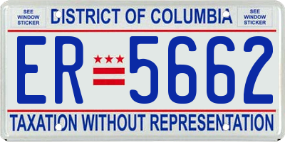 DC license plate ER5662