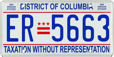 DC license plate ER5663