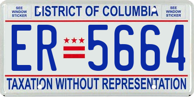 DC license plate ER5664