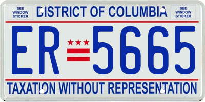 DC license plate ER5665