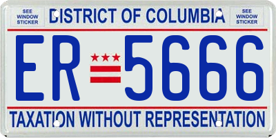 DC license plate ER5666