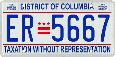 DC license plate ER5667