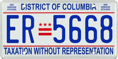 DC license plate ER5668
