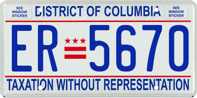 DC license plate ER5670