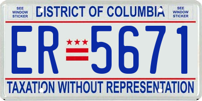 DC license plate ER5671