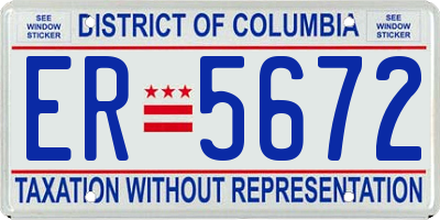 DC license plate ER5672