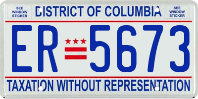 DC license plate ER5673