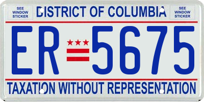 DC license plate ER5675
