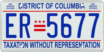 DC license plate ER5677