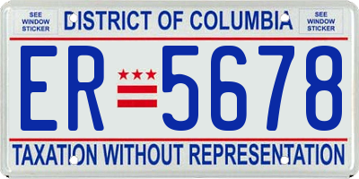 DC license plate ER5678