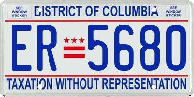 DC license plate ER5680