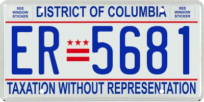DC license plate ER5681