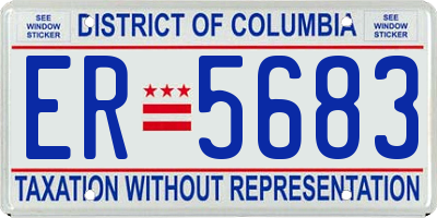 DC license plate ER5683