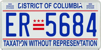 DC license plate ER5684