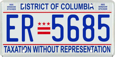 DC license plate ER5685