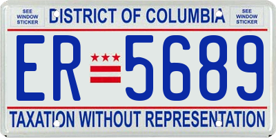 DC license plate ER5689
