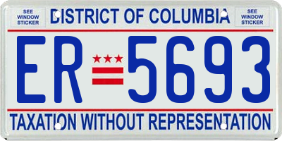 DC license plate ER5693