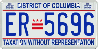 DC license plate ER5696