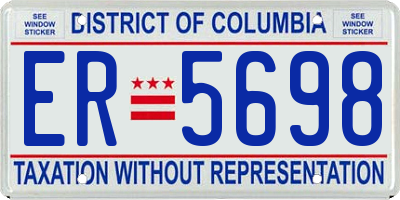 DC license plate ER5698