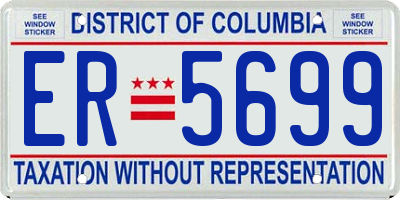 DC license plate ER5699
