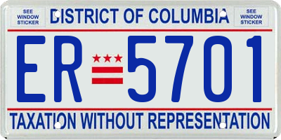DC license plate ER5701
