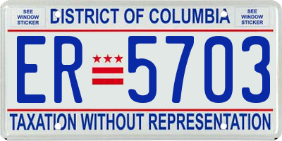 DC license plate ER5703