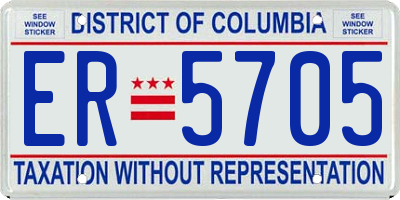 DC license plate ER5705