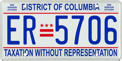 DC license plate ER5706