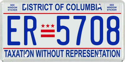DC license plate ER5708
