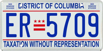 DC license plate ER5709