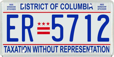 DC license plate ER5712
