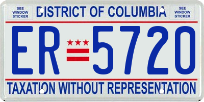 DC license plate ER5720