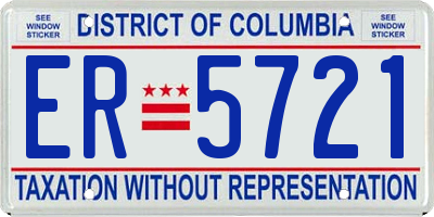 DC license plate ER5721