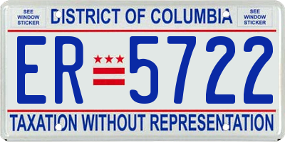 DC license plate ER5722