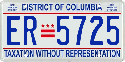 DC license plate ER5725