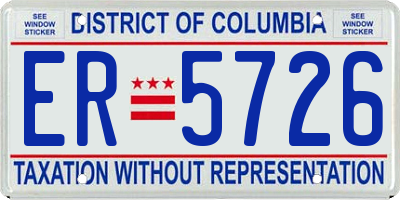 DC license plate ER5726