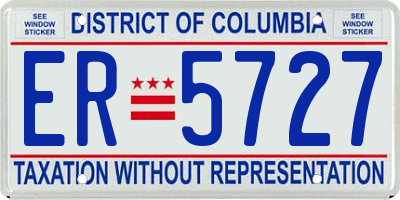 DC license plate ER5727