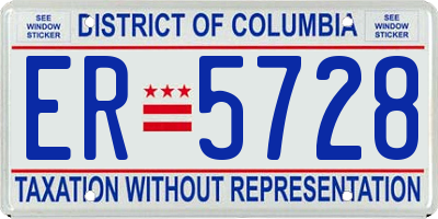 DC license plate ER5728